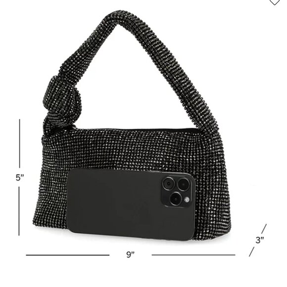 Gunne Sax by Jessica McClintock Etta Diamond Mesh Evening Bag NWT Black - Picture 10 of 10